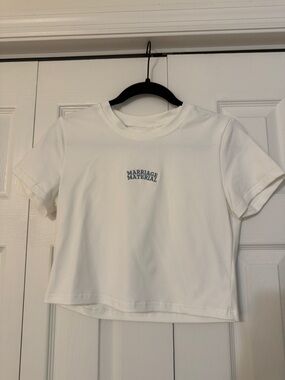 Marriage Material White Graphic Crop Tee